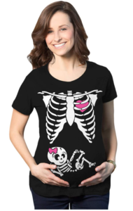 Baby skeleton maternity halloween shirt 